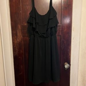 Sleeveless Ruffled classic Black Dress